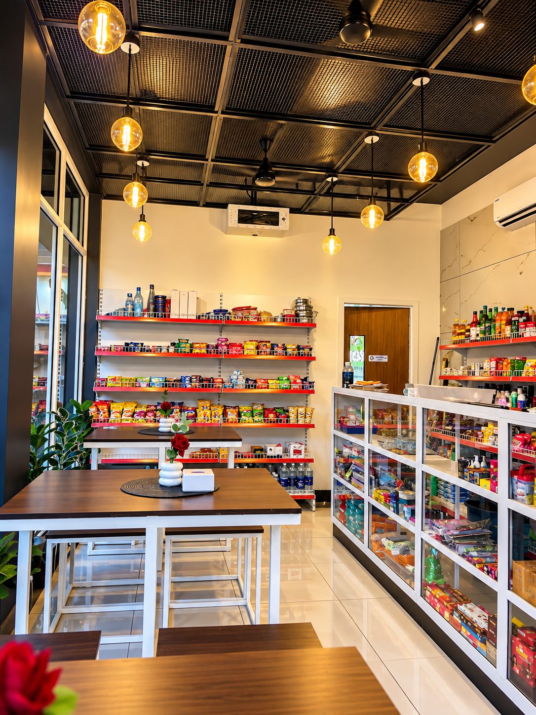 Avanti Family Store interior with organized shelves and warm lighting